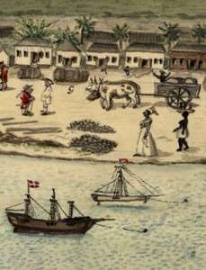 Havna i Christiansted på St. Croixi 1815. Foto: Rigsarkivet i Danmark.