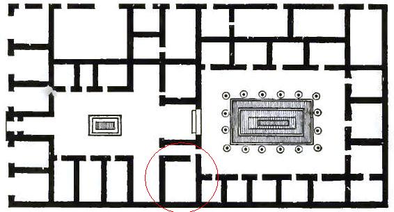 Casa di Caestius Blandus rommer Pompeiis best bevarte bad, lokalisert I husets offentlige sfære.