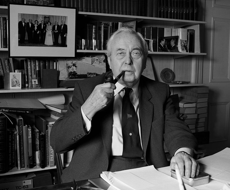 Harold Wilson i 1986. Foto Allan Warren wikimedia commons. 