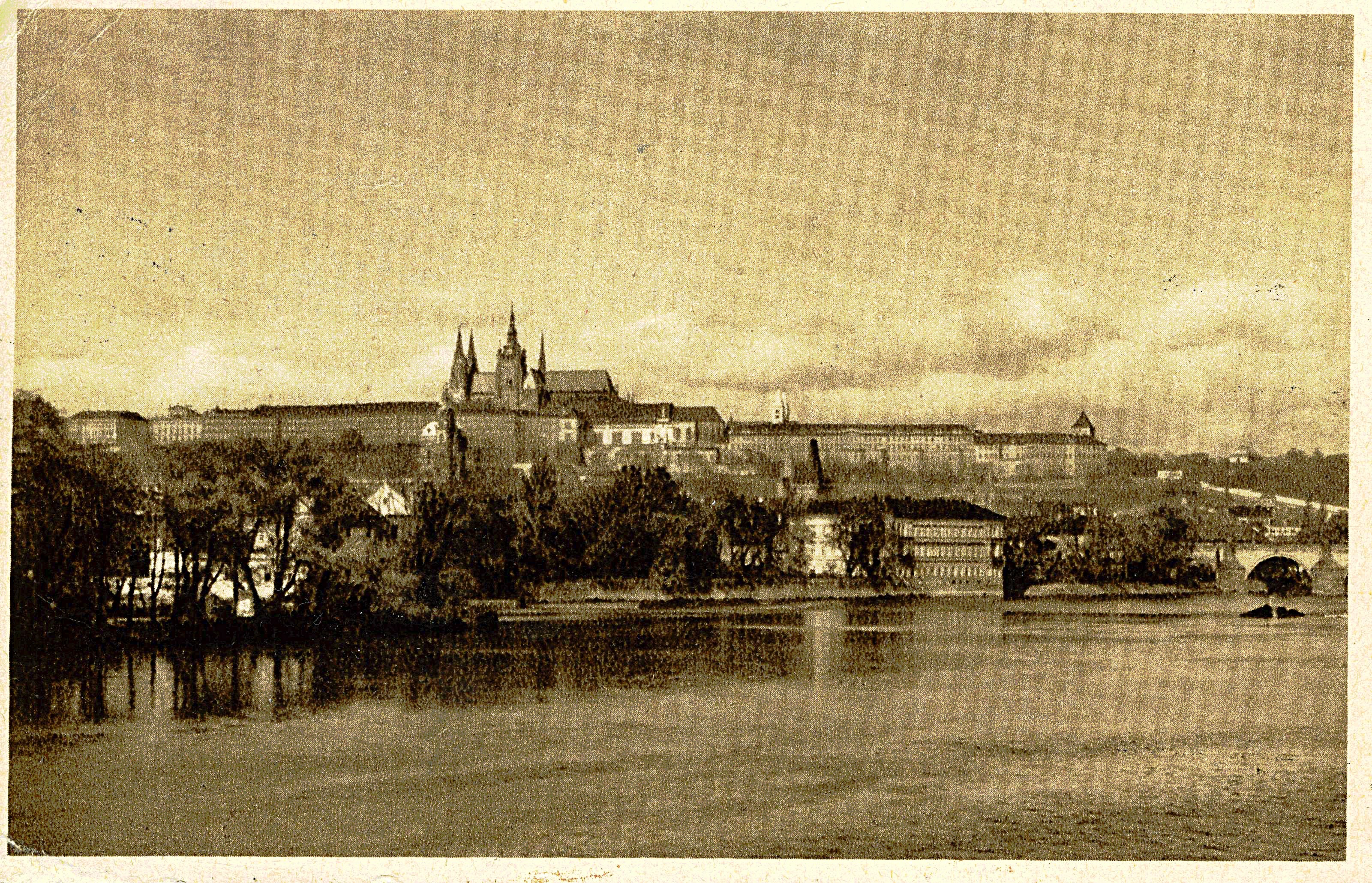 Postkort: Nansenhjelpen opprettet et feltkontor i Praha allerede desember 1938. Foto er et postkort fra arkiv etter søskenparet Thomas og Ilse Mautner, HL-senteret