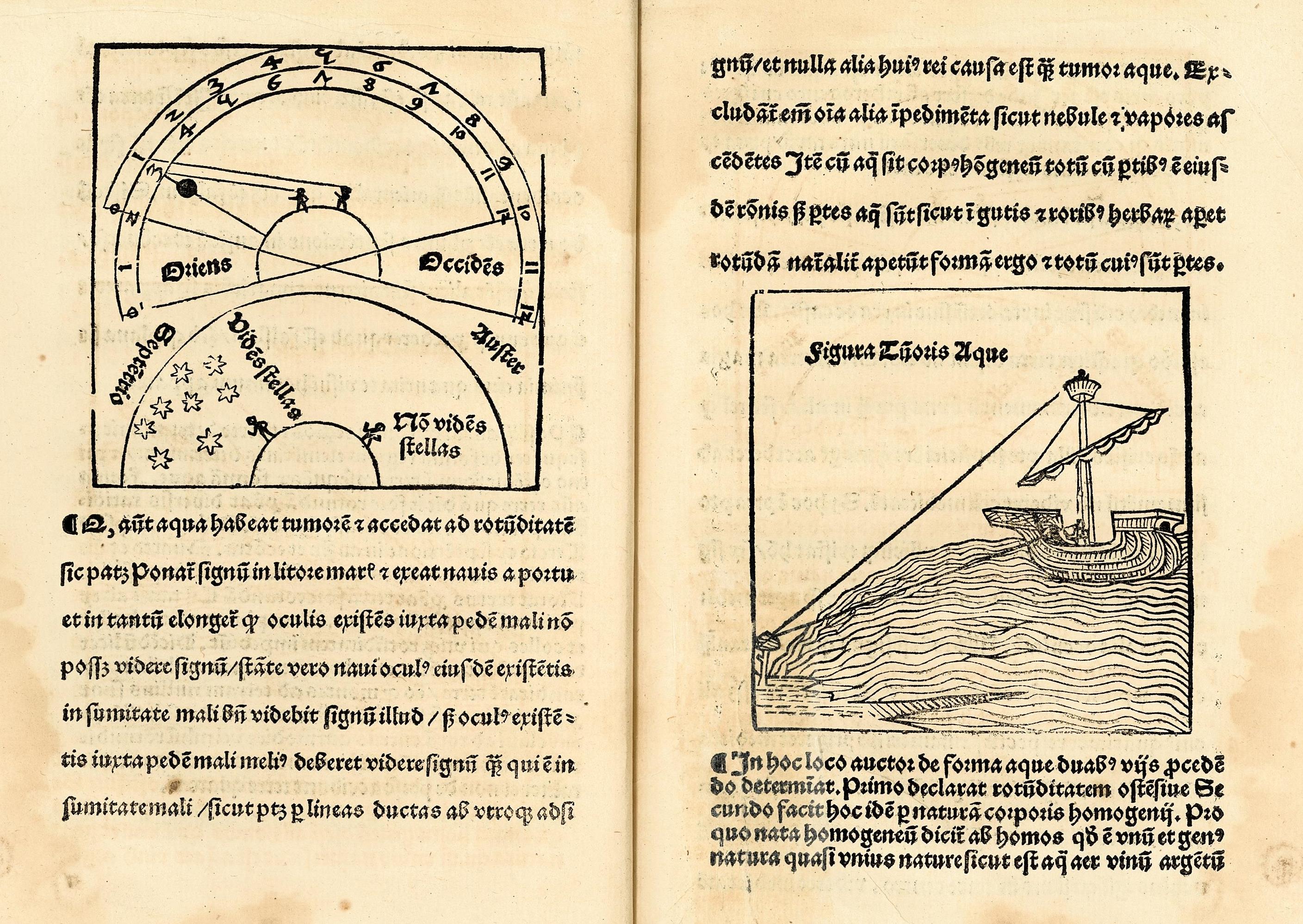 Fra trykket utgave av Jean Sacroboscos Tractatus de sphaera, kalt Opusculum Johannis de sacro busto spericum, ca 1500. Bilde: Nasjonalbiblioteket 