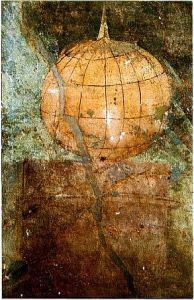 Globe i villaen Boscoreale nær Pompeii. Bilde: Wikimedia commons.