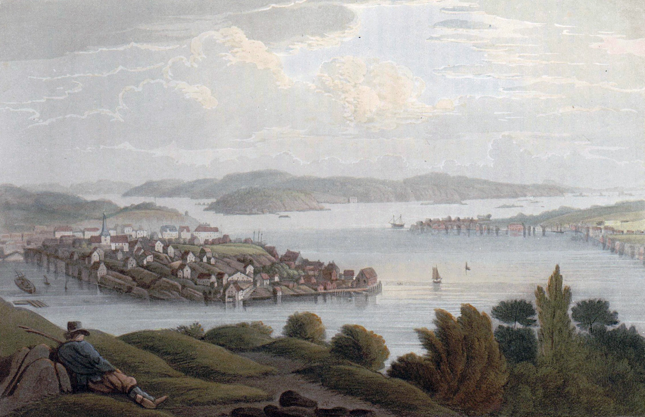 Bilde 3: Arendal havn 1800. John William Edy